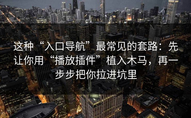 这种“入口导航”最常见的套路：先让你用“播放插件”植入木马，再一步步把你拉进坑里