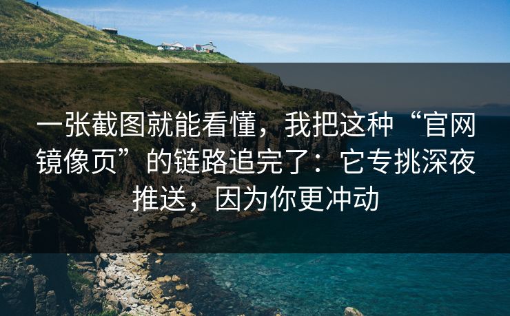 一张截图就能看懂，我把这种“官网镜像页”的链路追完了：它专挑深夜推送，因为你更冲动