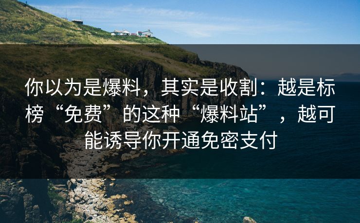 你以为是爆料,其实是收割:越是标榜“免费”的这种“爆料站”,越可能诱导你开通免密支付 你以为是爆料,其实是收割:越是标榜“免费”的这种“爆料站”,越可能诱导你开通免密支付